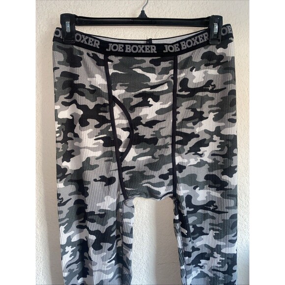 Joe Boxer Thermal Pants Camo Ankle Length Men’s Jogger White Large Hunting Hike - Picture 2 of 6